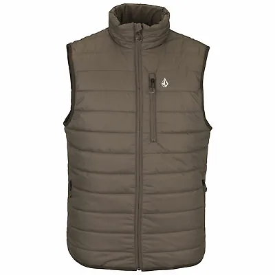 Volcom Puff Vest Herren-Herbstweste Outdoor Quilted Vest Mid Layer Braun • $67.62