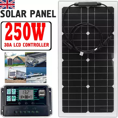 £31.66 • Buy 250W Solar Panel Kit Battery Charger & 30A Controller For Car Van Caravan Boat