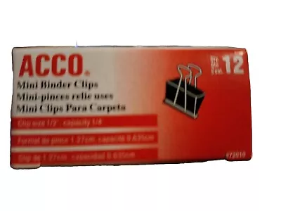 ACCO 72010 Mini Binder Clips Steel Wire 1/4  144 PK (12 BOXES OF 12) • $50