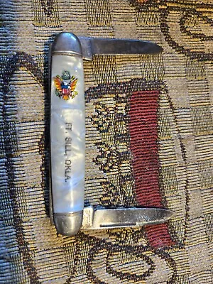 Vintage HAMMER BRAND Pocket Knife Advertising Ft Sill Oklahoma • $12