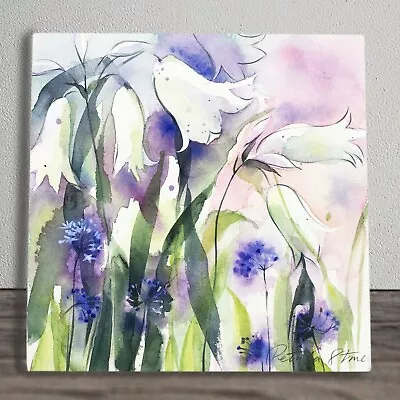 Snowdrops Ceramic Tile Picture Plaque Sign Floral Wall Art By P Stone 20x20cm • £24.99