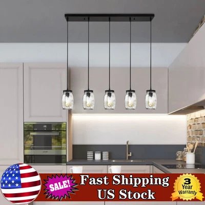 $73 • Buy Glass Bottle Mason Jar Pendant Light Kitchen Island Farmhouse Ceiling Lamp E27