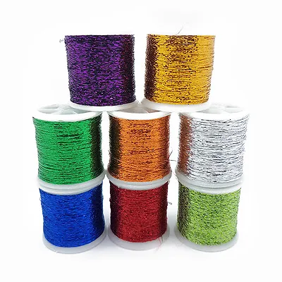 Metallic Glitter Thread 8 Pack 1mm Shiny Decorative Embroidery Sewing Craft DIY  • £6.09