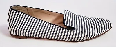 J Crew Women's Darby Printed Striped Cotton/Leather Loafers Shoes Italy Size 7.5 • $26.25