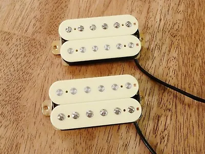 Humbucker Pickup Set Ivory Alnico 2 Magnets Vintage Output Four Conductor Wired • $36.99