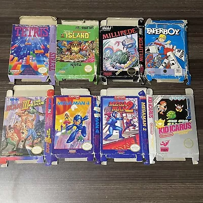 Lot Of 8 Nintendo NES Boxes Only - No Games - Mega Man 2+4+Kid Icarus+Ikari 3++ • $149.99
