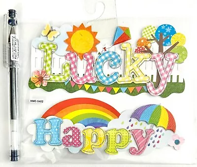 Lucky & Happy Banners - Scrapbooking Card Stickers (NEW) Dimensional • $2.09