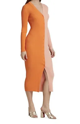 $135 • Buy Staud Shoko Colorblock Sweater Dress Orange-Persimmon Sz XS; NWT; $165