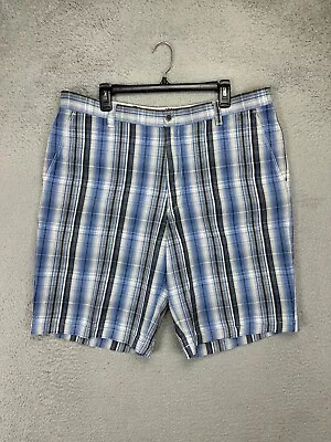 Tommy Bahama Shorts Mens 38 Blue Madras Plaid Silk Blend Beach Vacation Casual • $22.80