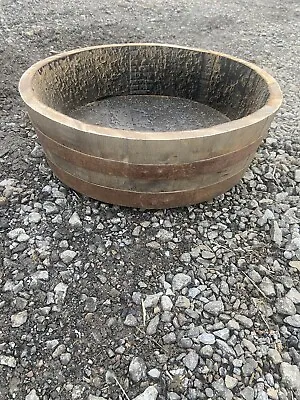 1/4 Shallow Half Whisky Barrel Oak Planter/Tub/Pot/Herb Spice • £34.59