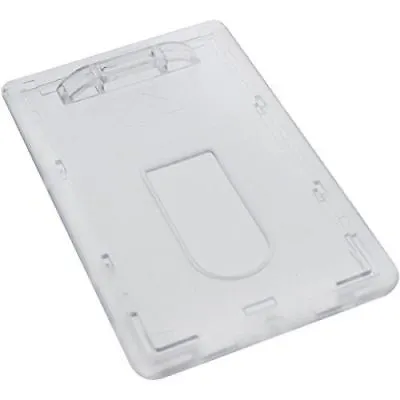 3 Heavy Duty Vertical ID Badge Holders - Rigid Hard Clear Plastic- HOLDS 1 CARD • $9.99