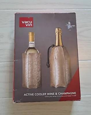 $18.50 • Buy Vacu Vin Rapid Ice Wine And Champagne Cooler Set - Platinum