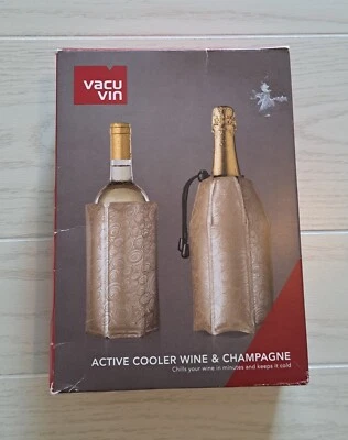 $18.50 • Buy Vacu Vin Rapid Ice Wine And Champagne Cooler Set - Platinum
