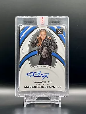 2022 Panini Immaculate WWE RONDA ROUSEY Marks Of Greatness AUTO #d /99 Sealed • $46