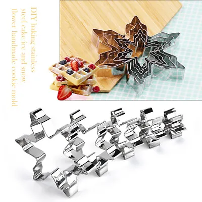£4.39 • Buy 5x Cookie Cutter Snowflakes Mould Xmas Biscuit Dough Fondant Pastry DIY Baking