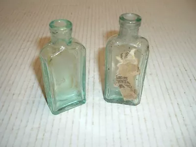 Vintage Lot Of 2 Miniature 3 In One Oil Co Light Blue Glass Bottles 3 3/4  • $9.95