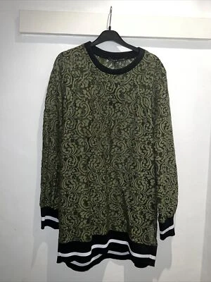 £9.50 • Buy ZARA Womens Khaki Lace Mini Dress Jumper Size L Brand New With Tags