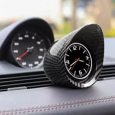 Auto Car Interior Dashboard Clock Watch Carbon Fiber Look Accessories Universal • $25.21