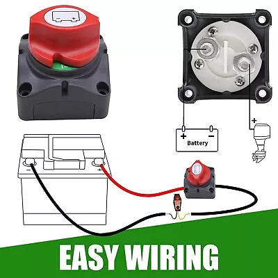 Battery Switch Isolator Cut Off Kill For Knob Marine Boat Camper Truck 12V 600A • £8.59