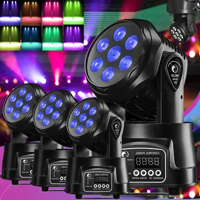 105W RGBW Moving Head Stage Lighting 7LED Wash DMX Beam Bar Disco Party DJ Light • $29.43