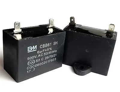 CBB61 Motor Fan Start Capacitor 6uF 500V Single Connectors UKseller–ref:x986 • £5.15