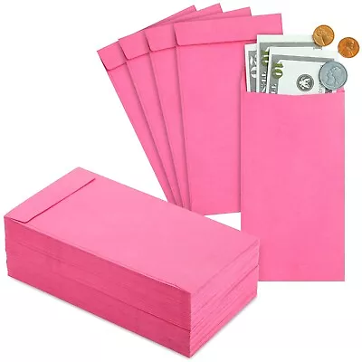 100 Pack Money Envelopes For Cash Payroll Money Saving Currency Pink 4x7  • $16.99