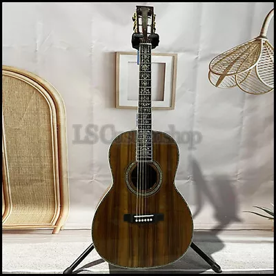 39  OOO45 Series All Koa Acoustic Guitar Abalone Flower Inlay Black Fingerboard • $359.90