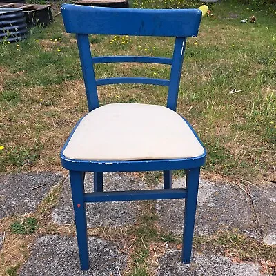 Vintage Mid Century Bentwood Chair Original 1950s Kitchen Dining Wooden Painted • £15