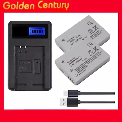 2 X 1700mAh Battery + USB Charger For Canon PowerShot S100 S100V S110 BRAND NEW • $43.95