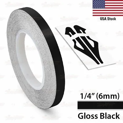 GLOSS BLACK Roll Vinyl Pinstriping Pin Stripe Car Motorcycle Tape Decal Stickers • $8.95