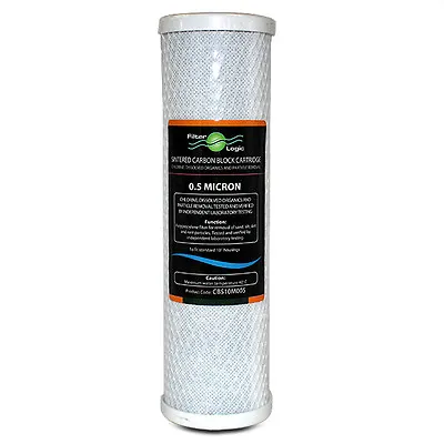 10” Carbon Block Coconut 0.5 Micron High Grade Water Filter Removes THMs & VOCs • £96.95