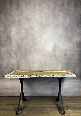 Coffee Table On Reclaimed Wood Wooden Table Dinning Table Hand Painted • $450