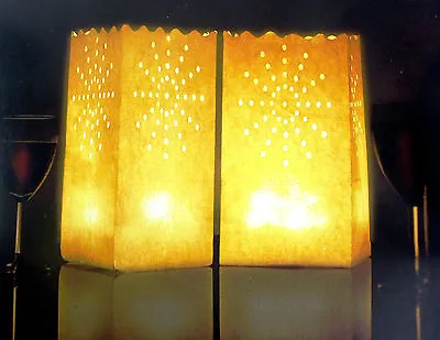 10x Hand Crafted Candle Lantern Luminary Paper Bags Weddings Parties Birthdays • £3.89