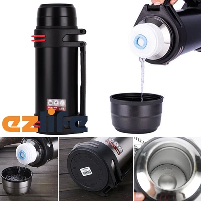$23.99 • Buy 2L Stainless Steel Thermos Water Travel Mug Flask Thermal Cup Insulated Bottle
