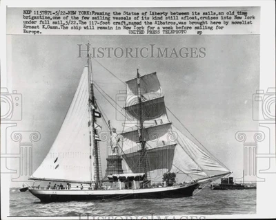 $9.99 • Buy 1958 Press Photo An Old Brigantine Cruises Into New York Enroute To Europe