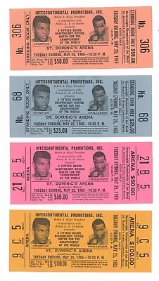 Lot Of 4 Different Muhammad Ali Vs. Sonny Liston Full Tickets May 25 1965 • $599.99