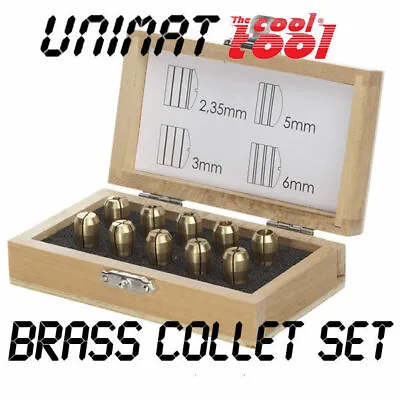 UNIMAT Parts & Accessories - 164460 BRASS COLLET SET In Wooden Case • £59.95