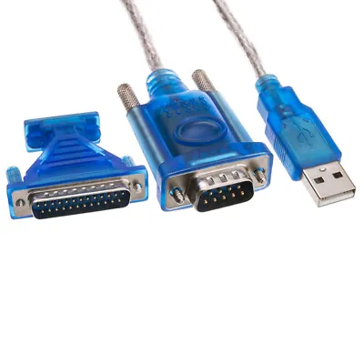 New USB 2.0 To RS232 COM Port 9 Pin Serial  DB25 DB9 Adapter Cable Converter • $8.99