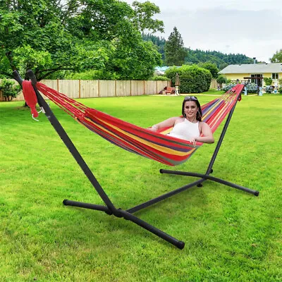 £58.91 • Buy Portable Outdoor Swinging Garden Hanging Hammock Swing Chair Free Standing Frame