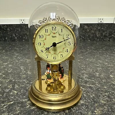 Vintage Perfecta Globe Domed Anniversary Clock With Dutch Figurines • $40