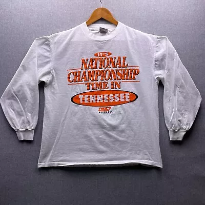 Vtg Tennessee Vols National Champions Mens L Double Sided Voice Radio LS T Shirt • $54
