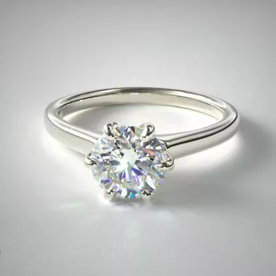 2Ct Round Lab-Created Diamond Wedding Anniversary Rings For Women 14K White Gold • $475.57