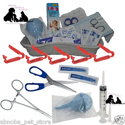£19.99 • Buy COMPLETE Puppy Whelping Kit XS Cord Clamp Sterile Aspirator Forceps Milk Syringe