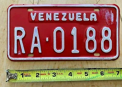Rare !  Venezuela Motorcycle Cycle License Plate   Ra 0188   Vz South America • $49.99
