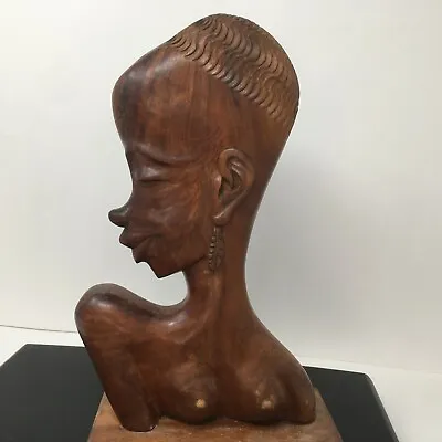 Hagenauer Style Double Sided African Bust Head Carved Wood Sculpture Art Deco • £44.55