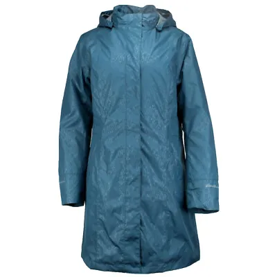 Eddie Bauer  Girl On The Go Insulated Trench Coat Womens Blue  7347-394 • $34.99