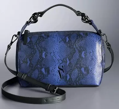 Simply Vera Wang Odele Crossbody Bag Handbag Purse - Navy Blue Snake • $30