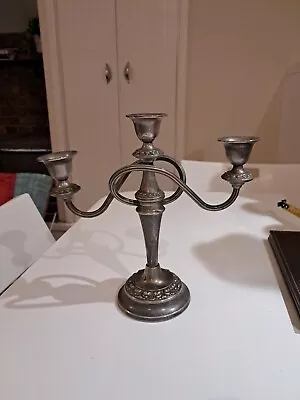 Vintage SILVER PLATED IANTHE Candelabra Candlestick For 3 Candles 10” Tall  • £12.99