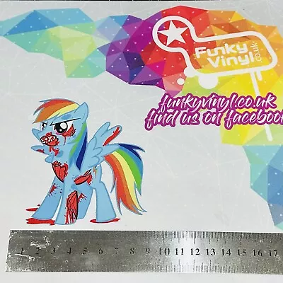 Vinyl Printed Car Vehicle Sticker Graphic My Little Pony Rainbow Dash Bloody • £1.60