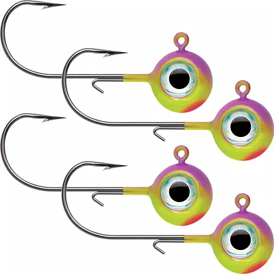 VMC Neon Moon Eye 1/8 Oz. 3D Holographic Jig - 4 Pack - Purpledescent • $11.25